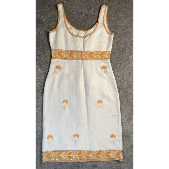 Sigrid Olsen Embroidered Linen / Silk Sheath Dress NWT size 4 - Picture 3 of 9
